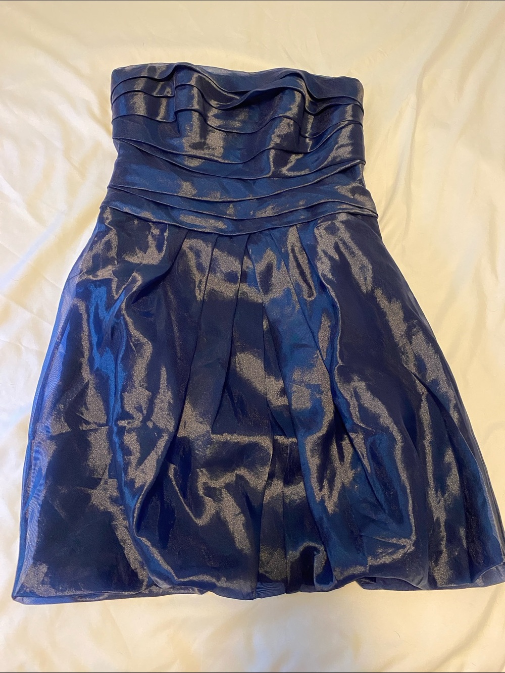 White by Vera Wang Navy Strapless Dress size 8